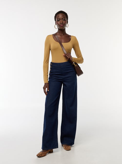 Body met lange mouwen en ronde hals - - Kiabi