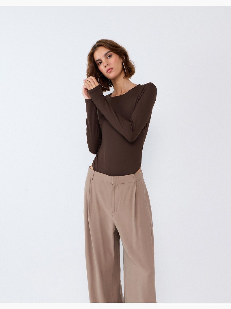 Body met lange mouwen, mo fashion Bruin - Kiabi