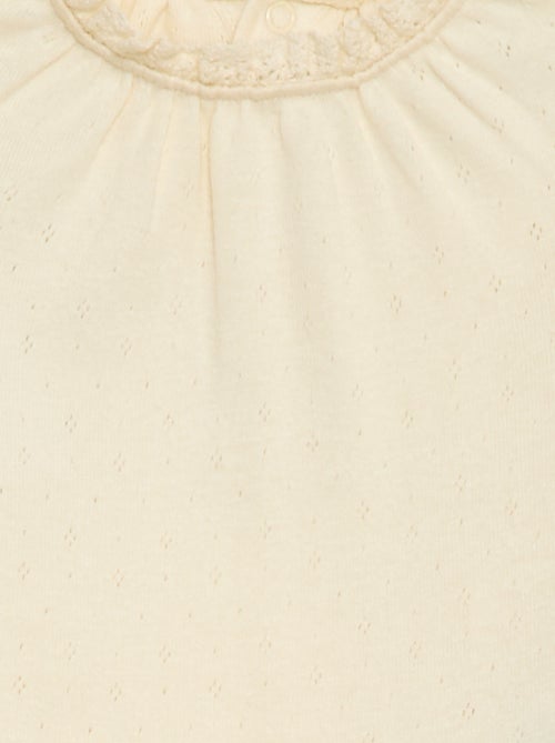 Body met lange mouwen van ajourgebreide stof - Kiabi