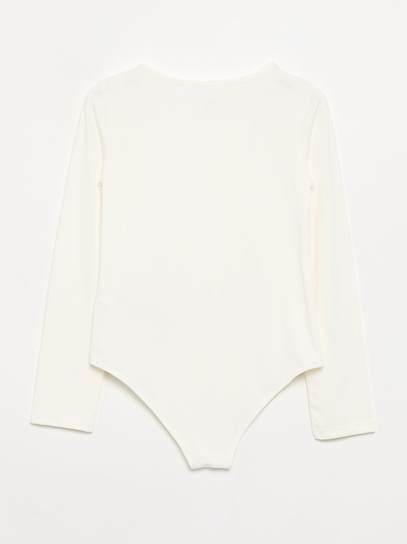 Body met lange mouwen Wit - Kiabi