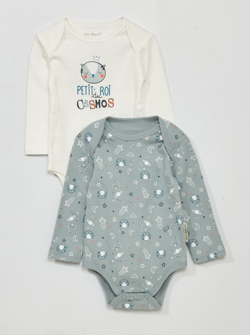 Body 'Petit Béguin' - 2 pièces bleu/blanc - Kiabi