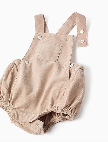 Body polo à manches longues + barboteuse en velours