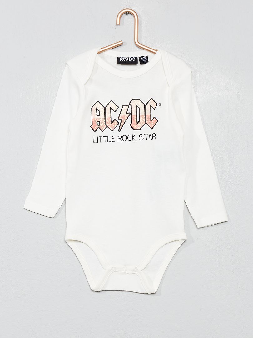 Body pur coton 'AC/DC' blanc - Kiabi