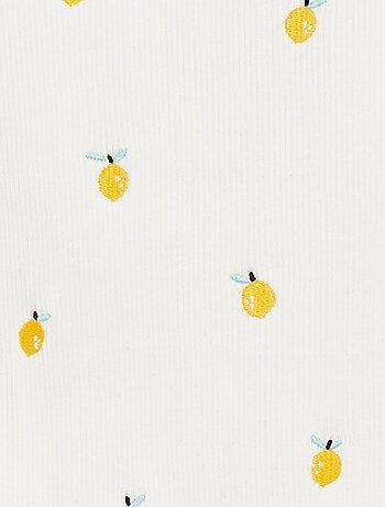 Body sans manches côtelé et brodé