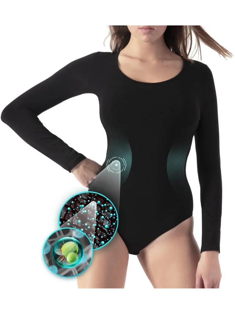 Body Thermo Minceur Manches Longues Noir - Kiabi