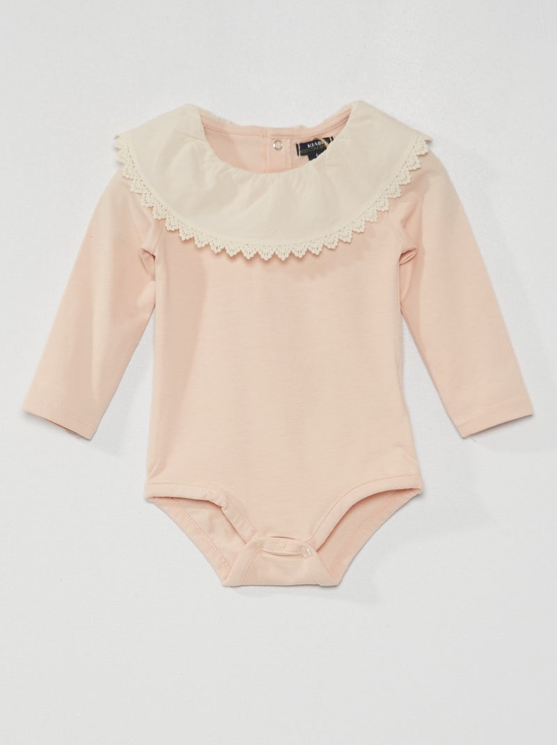 Body uni à manches longues BEIGE - Kiabi