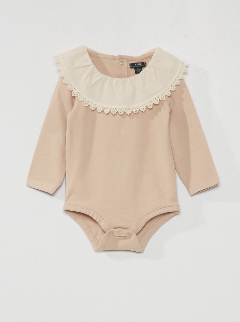 Body uni à manches longues BEIGE - Kiabi