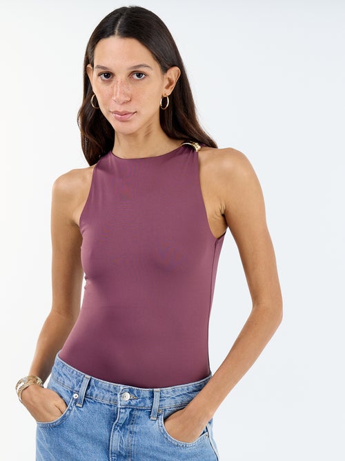 Body uni avec bijoux fantaisies aux bretelles - Kiabi