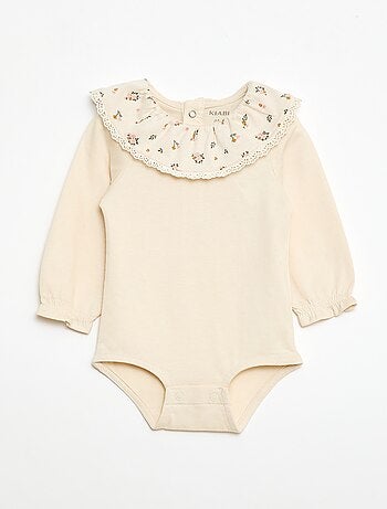 Body uni avec col claudine imprimé