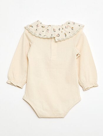 Body uni avec col claudine imprimé