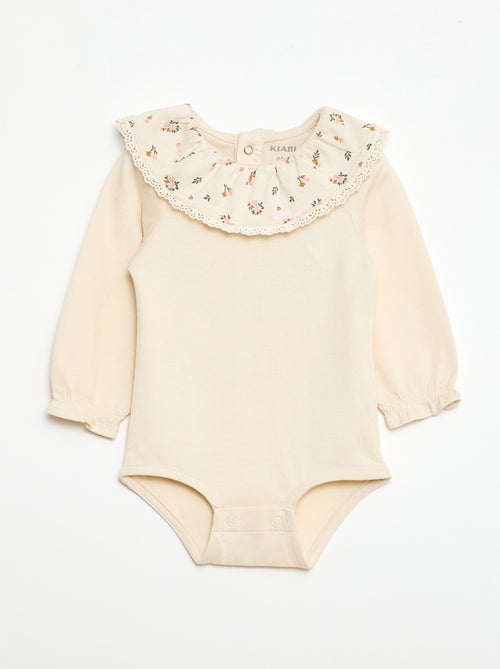 Body uni avec col claudine imprimé - Kiabi