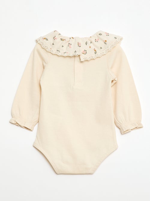 Body uni avec col claudine imprimé - Kiabi