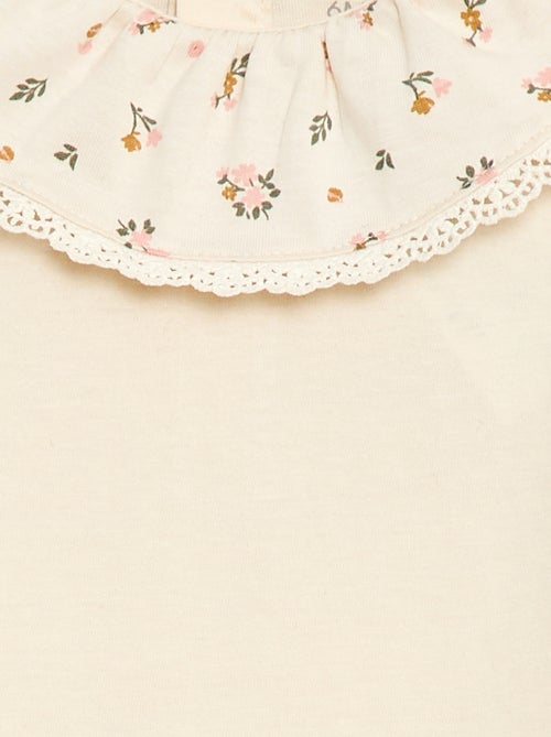 Body uni avec col claudine imprimé - Kiabi