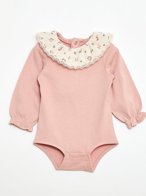 Body uni avec col claudine imprimé - Kiabi