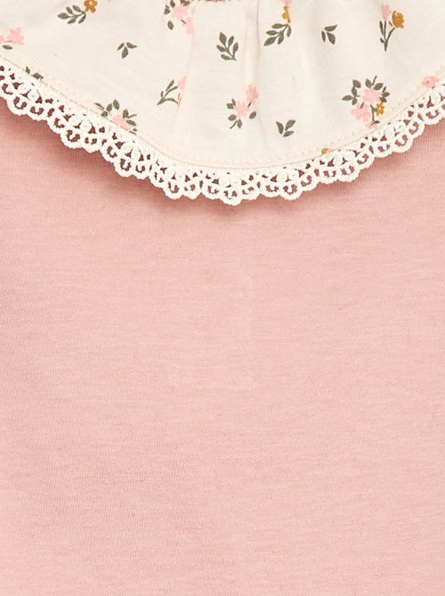 Body uni avec col claudine imprimé - Kiabi