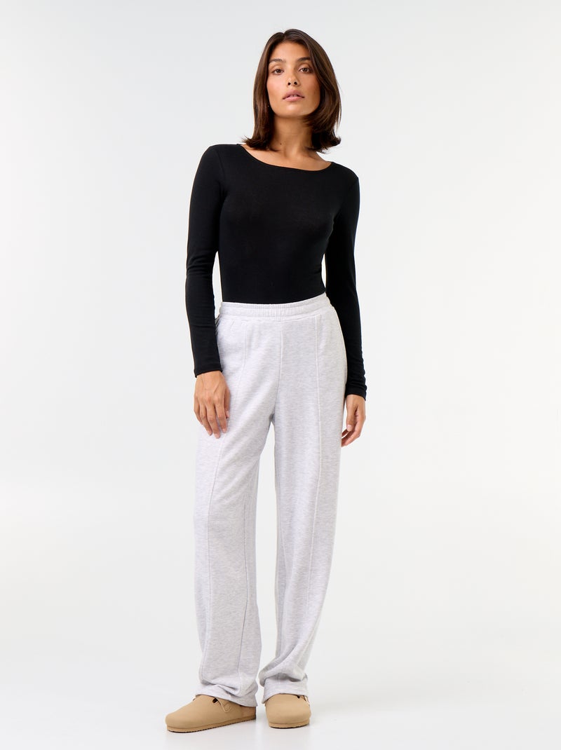 Body uni laine mélangée Noir - Kiabi