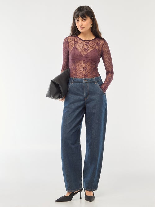 Body van kant met ronde hals - Kiabi