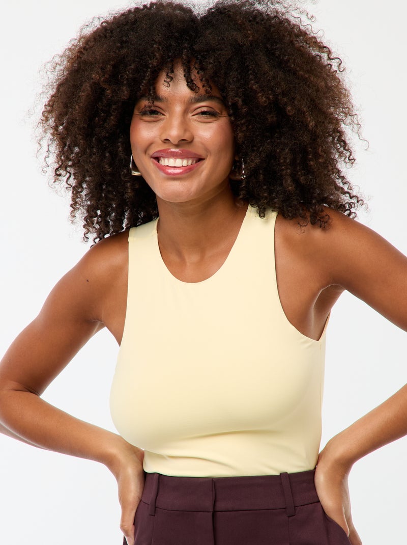 Body van microvezel - haltermodel Geel - Kiabi