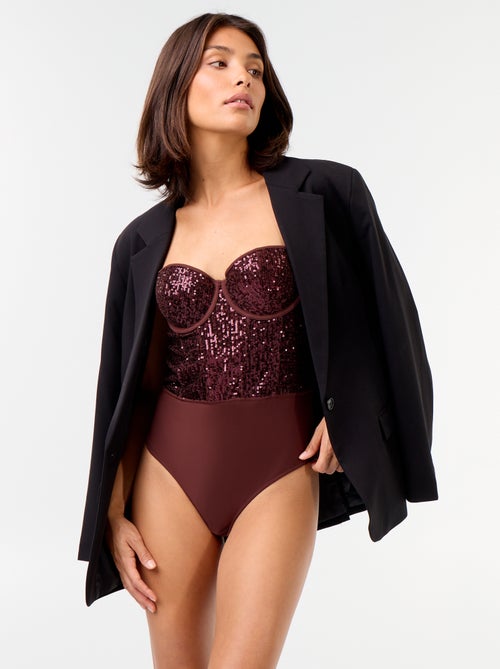 Body van microvezel en pailletten - Kiabi