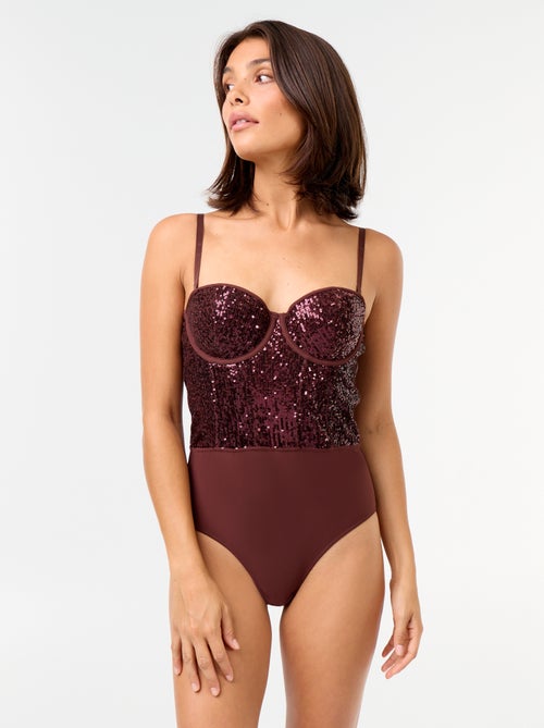 Body van microvezel en pailletten - Kiabi
