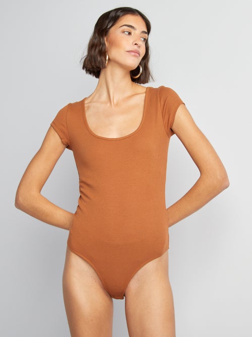 Body van ribstof met korte mouw - Kiabi