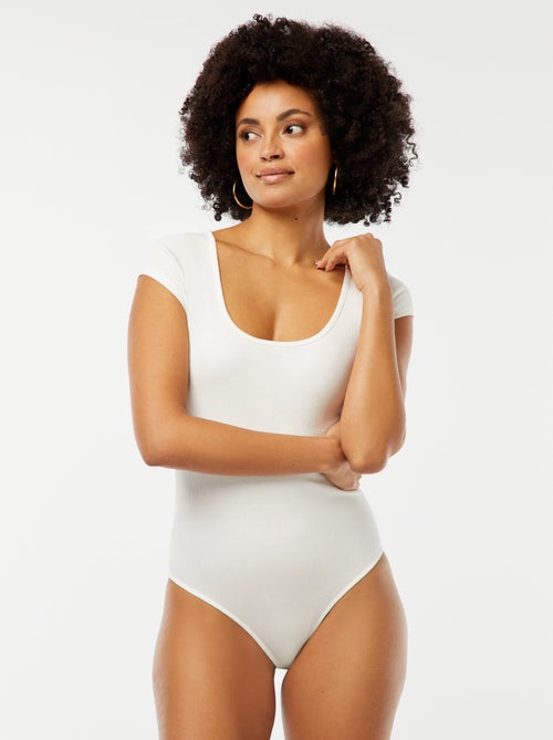 Body van ribstof met korte mouw - Kiabi