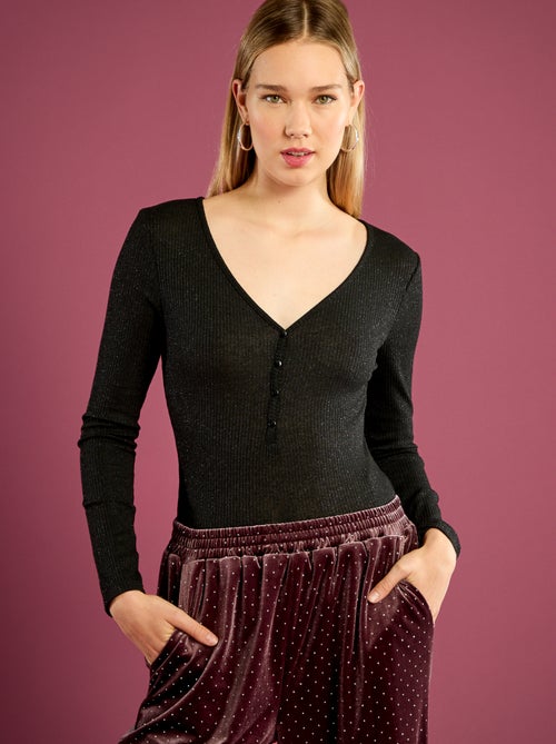 Body van tricot met pailletten - Kiabi