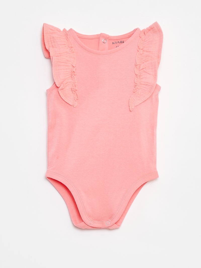 Body volanté sans manches Rose - Kiabi