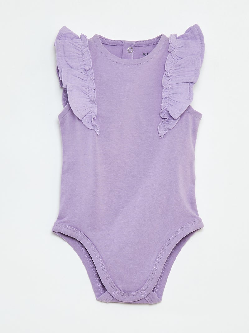 Body volanté sans manches Violet - Kiabi