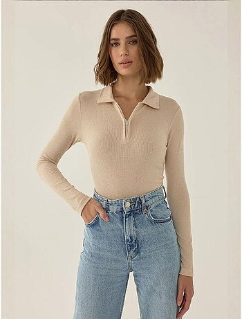 Body zippé à col polo hiccup