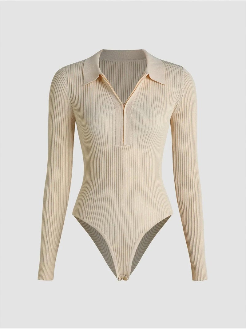 Body zippé à col polo hiccup Beige naturel - Kiabi