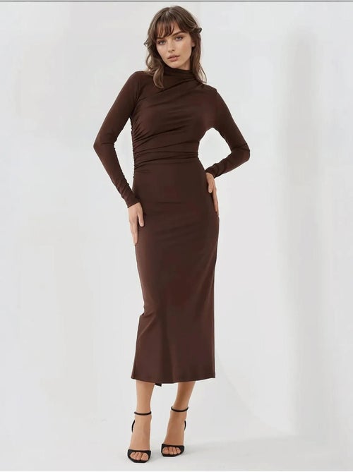 Bodycon gedrapeerde midi-jurk hiccup - Kiabi Bodycon gedrapeerde midi-jurk hiccup - Kiabi