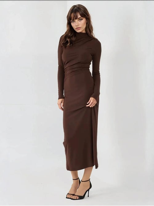 Bodycon gedrapeerde midi-jurk hiccup - Kiabi Bodycon gedrapeerde midi-jurk hiccup - Kiabi