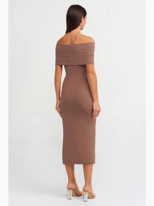 Bodycon midi-jurk met blote schouders dilvin - Kiabi Bodycon midi-jurk met blote schouders dilvin - Kiabi