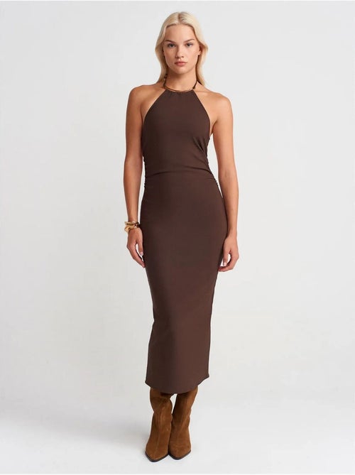 Bodycon midi-jurk met halternek dilvin - Kiabi Bodycon midi-jurk met halternek dilvin - Kiabi