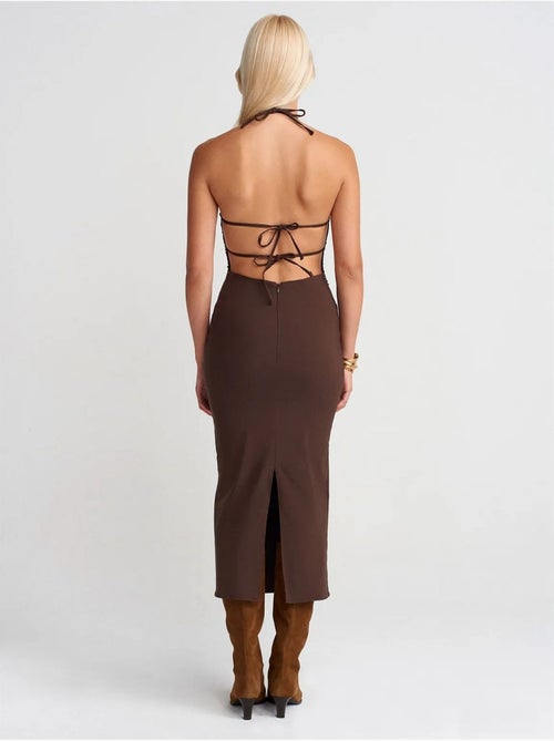 Bodycon midi-jurk met halternek dilvin - Kiabi Bodycon midi-jurk met halternek dilvin - Kiabi