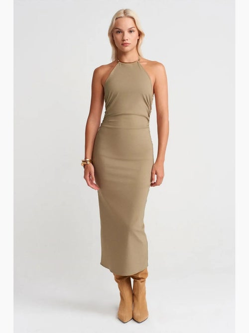 Bodycon midi-jurk met halternek dilvin - Kiabi Bodycon midi-jurk met halternek dilvin - Kiabi