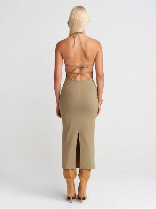 Bodycon midi-jurk met halternek dilvin - Kiabi Bodycon midi-jurk met halternek dilvin - Kiabi