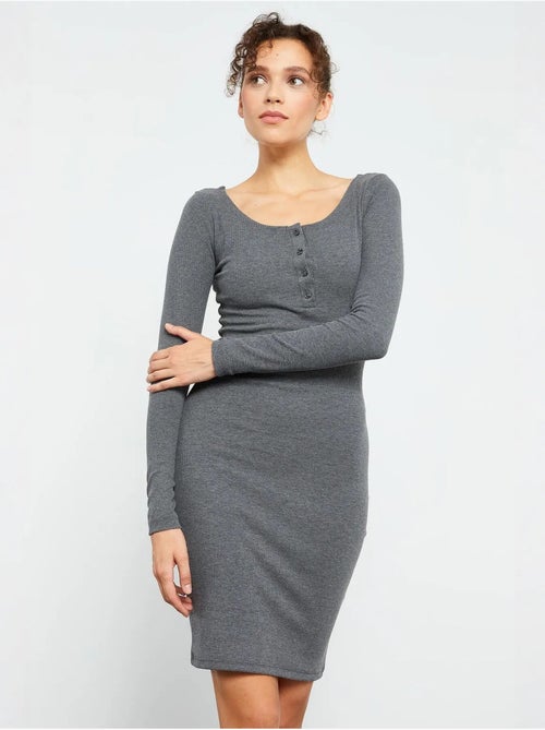 Bodycon midi-jurk met ronde hals tommy - Kiabi Bodycon midi-jurk met ronde hals tommy - Kiabi