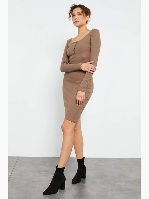 Bodycon midi-jurk met ronde hals tommy - Kiabi Bodycon midi-jurk met ronde hals tommy - Kiabi