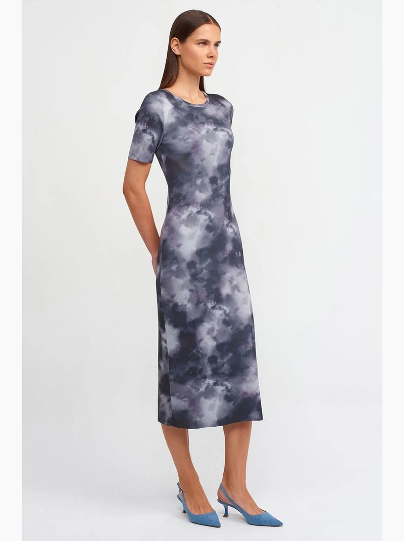 Bodycon midi-jurk met tie-dyeprint dilvin Multicolor - Kiabi