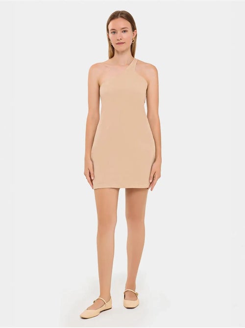 Bodycon mini-jurk met één schouder hiccup - Kiabi