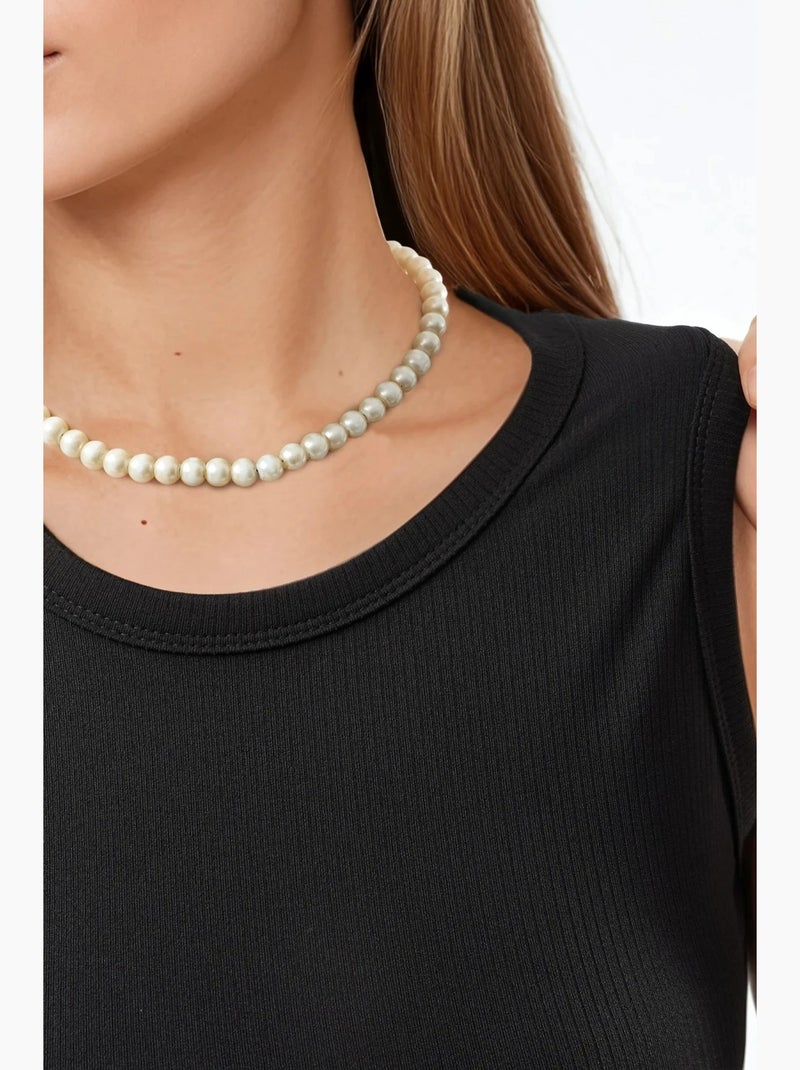 Bodycon mini-jurk met ronde hals hiccup Zwart - Kiabi