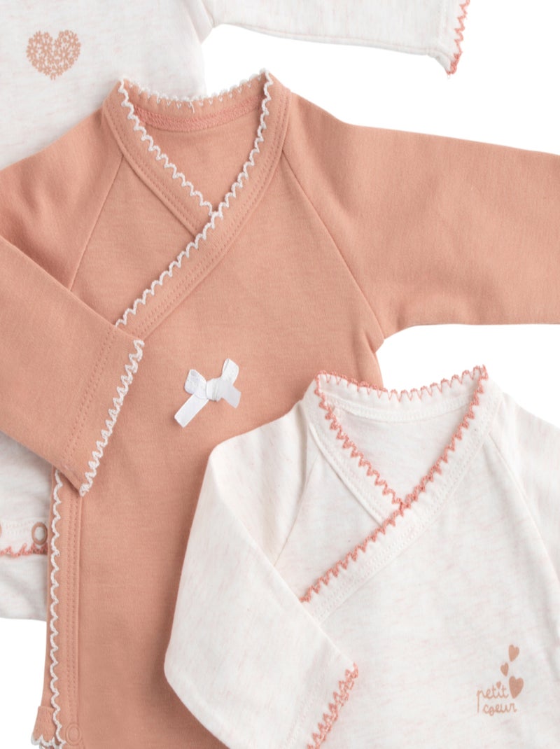 Body's baby lange mouwen katoen set van 3 Roze - Kiabi