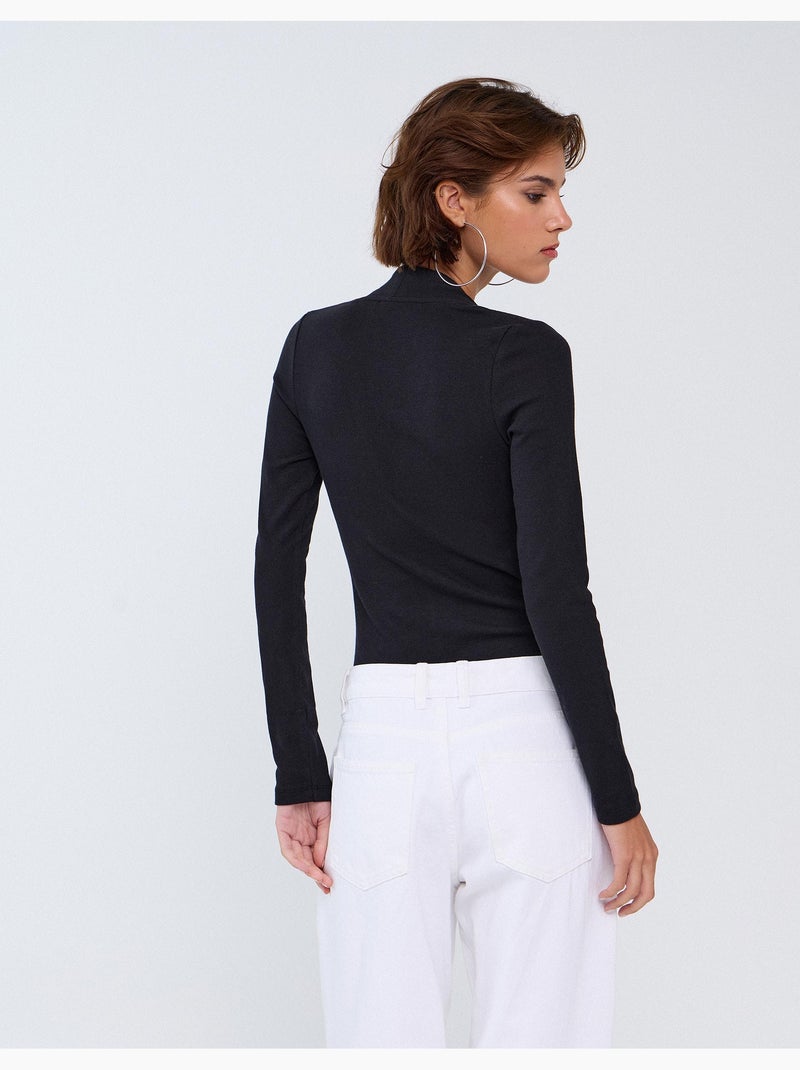 Bodysuit met lange mouwen, mo fashion Zwart - Kiabi