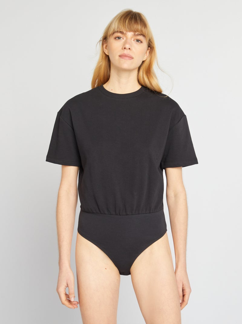 Body/T-shirt met korte mouwen zwart - Kiabi