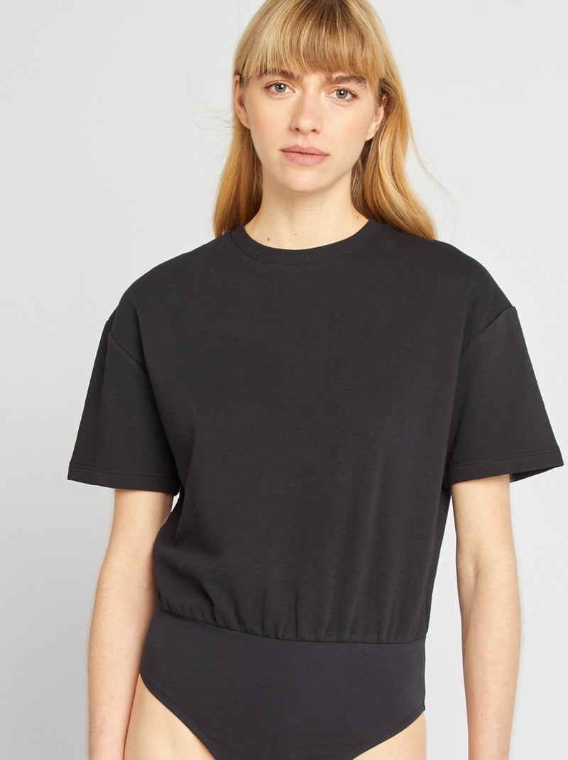 Body/T-shirt met korte mouwen zwart - Kiabi