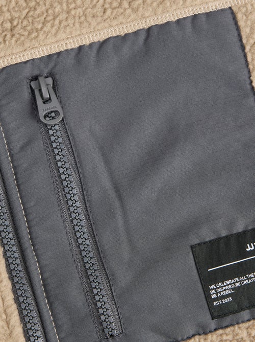 Bodywarmer met contrastdetail en imitatieschapenvacht 'JJrebel' - Kiabi