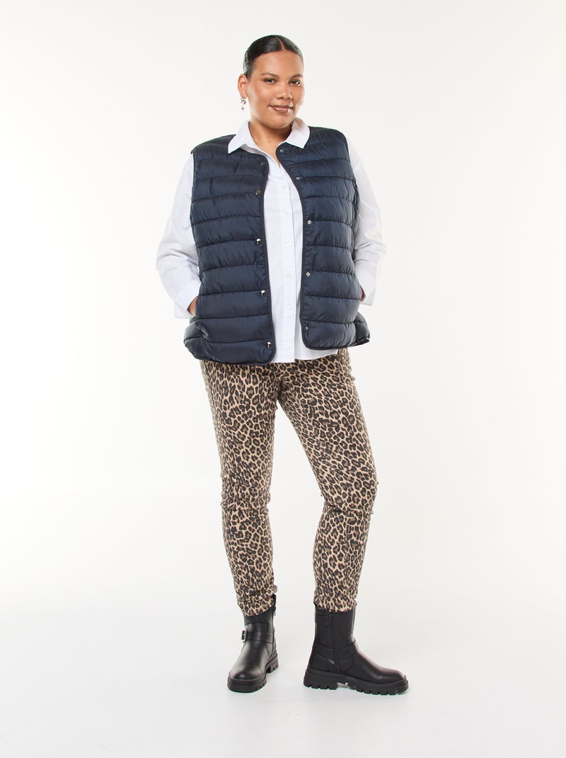 Bodywarmer met drukknopen Blauw - Kiabi