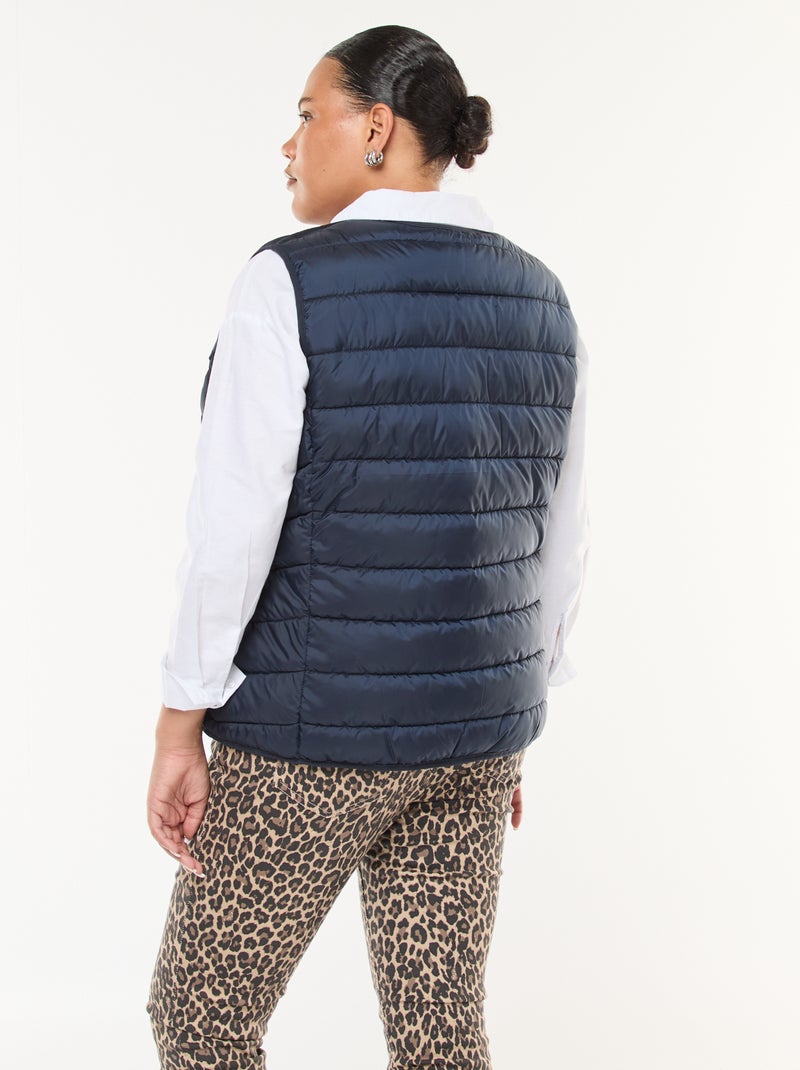Bodywarmer met drukknopen Blauw - Kiabi